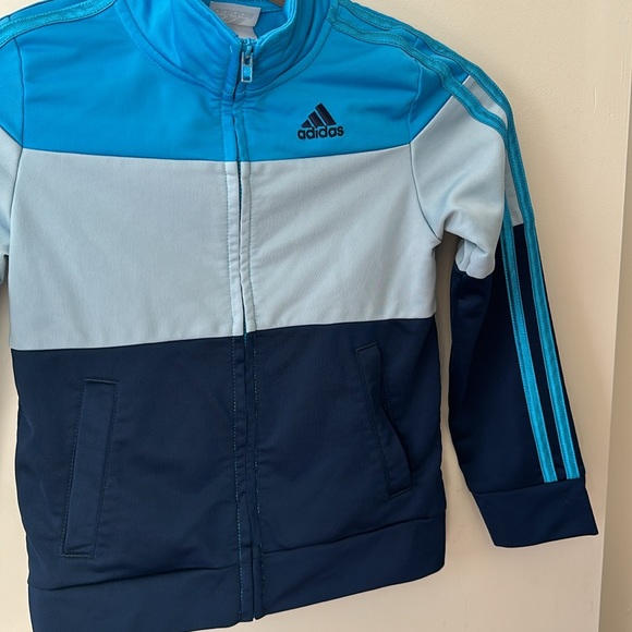 Adidas Blue Striped Track Jacket Boys Size 5 - Picture 3 of 10